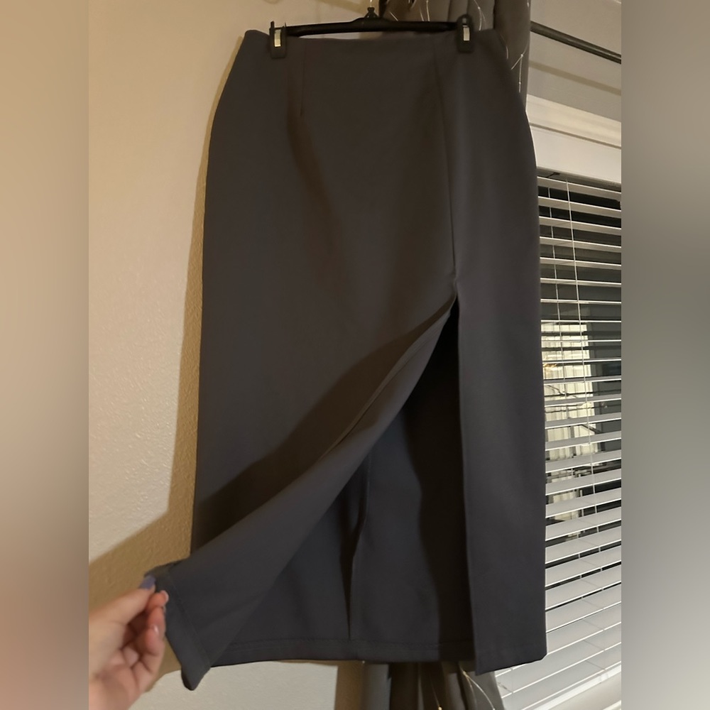 Gray dressy maxi skirt